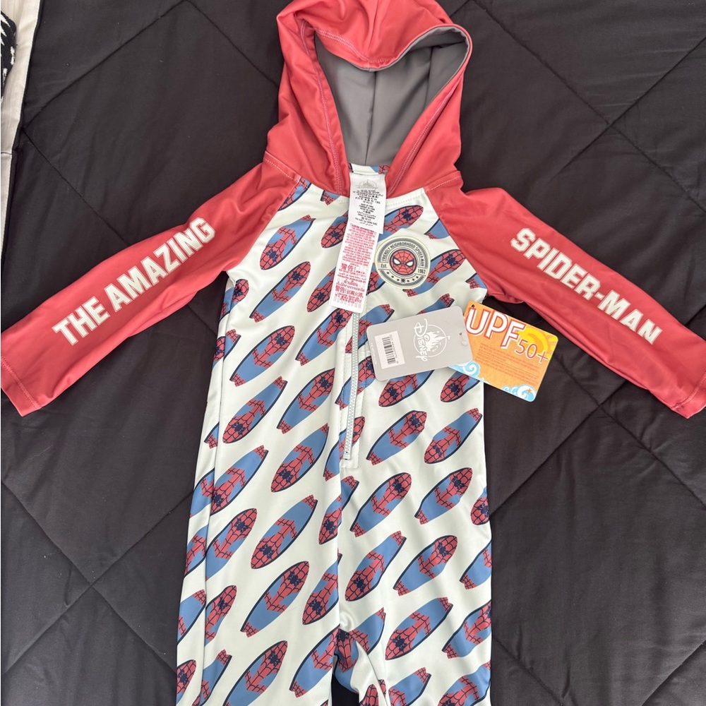 Disney Red and Blue Spider-Man Kids Swim One Piece